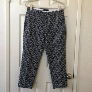 Banana Republic Navy and White Avery Patterned Crop Ankle Pants 4